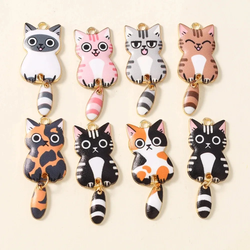 10Pcs 16×39mm Cute Cartoon Cat - Resin Craft Projects review and price