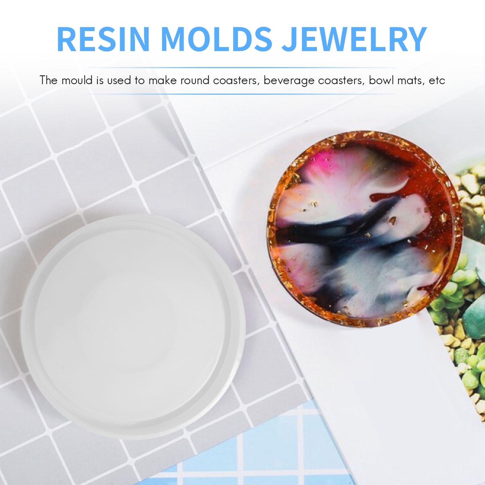 ABQR 4 Pack Big Diy Round Coas - Coaster Mold Round review and price