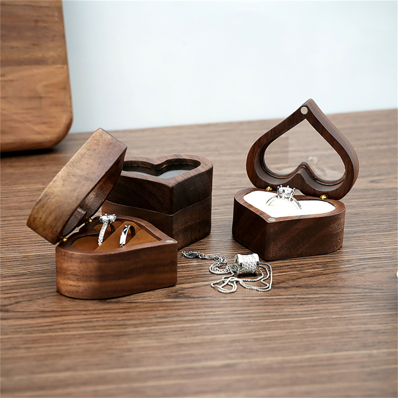 1Pcs Heart Walnut Wood Ring Bo - Wood Ring Blank review and price