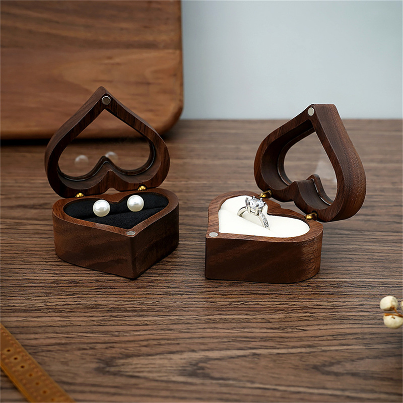 1Pcs Heart Walnut Wood Ring Bo - Wood Ring Blank review and price