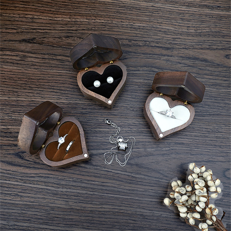1Pcs Heart Walnut Wood Ring Bo - Wood Ring Blank review and price