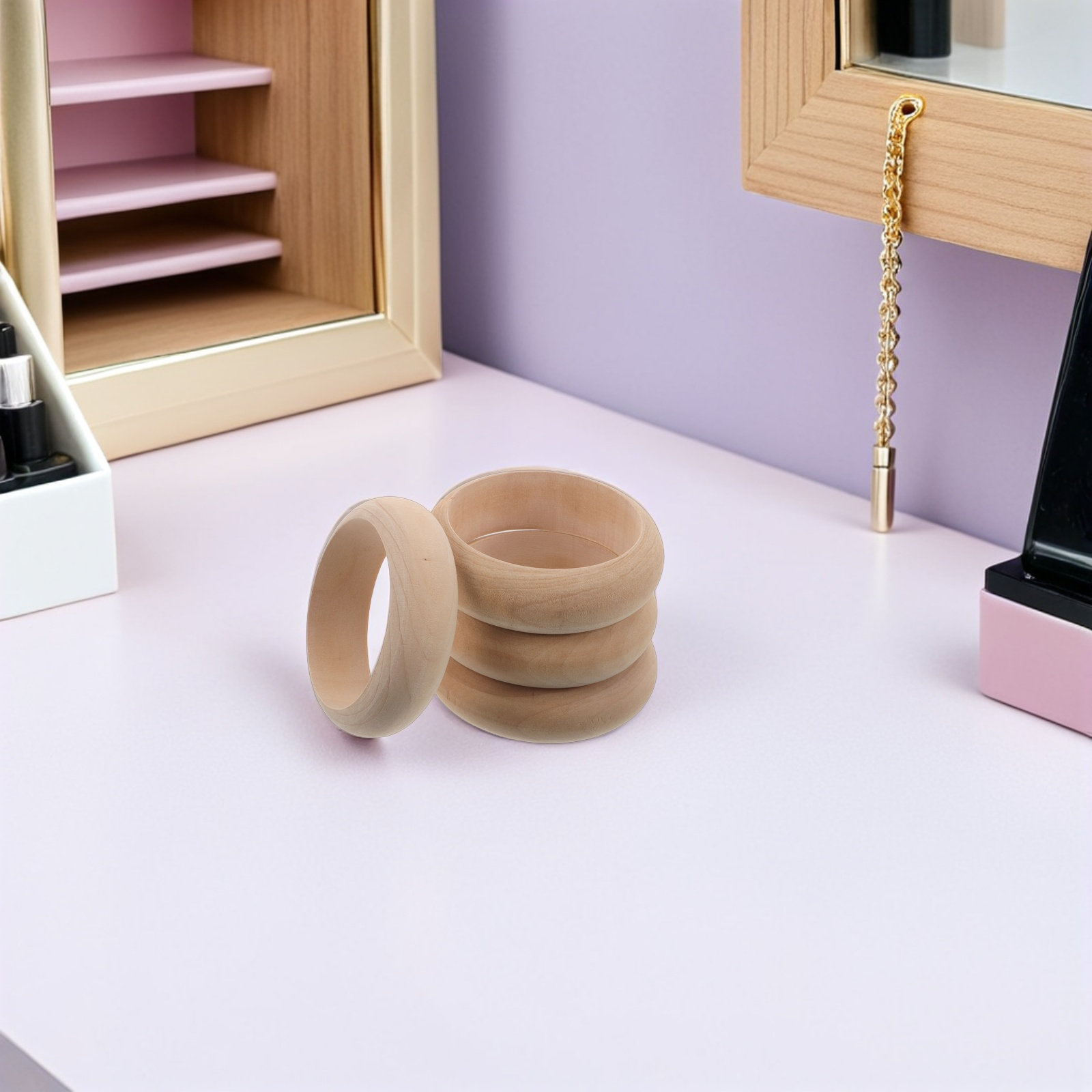 4Pcs Natural Wooden Bangles Bl - Wood Ring Blank review and price