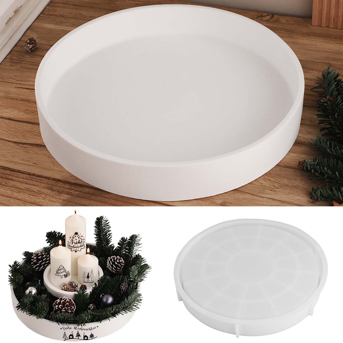 Concrete Round Candle Bowl Ves - Coaster Mold Round review and price