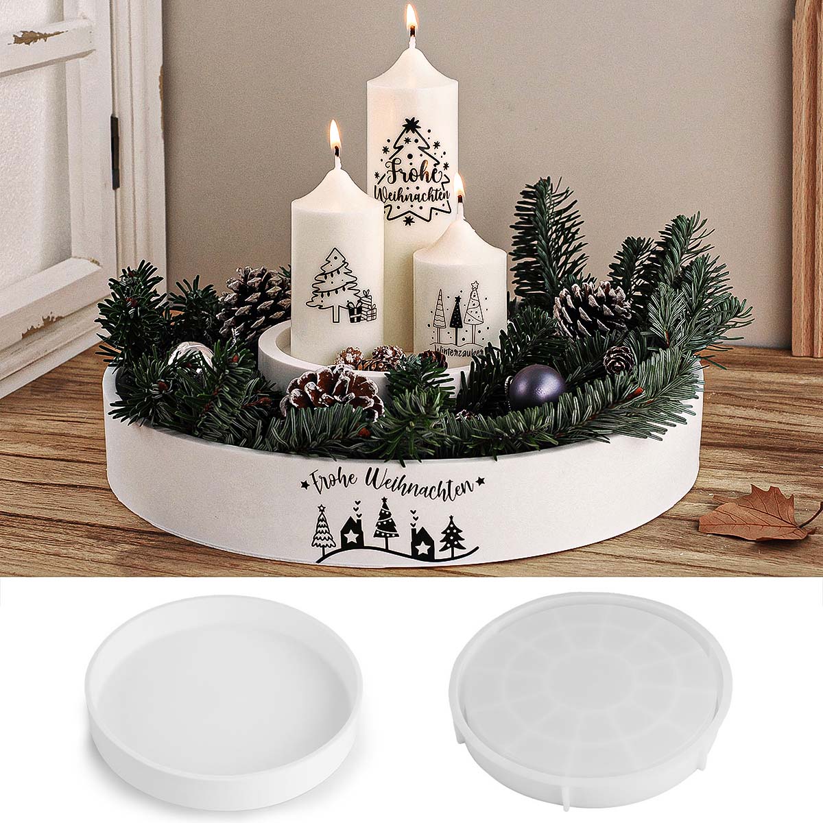 Concrete Round Candle Bowl Ves - Coaster Mold Round review and price