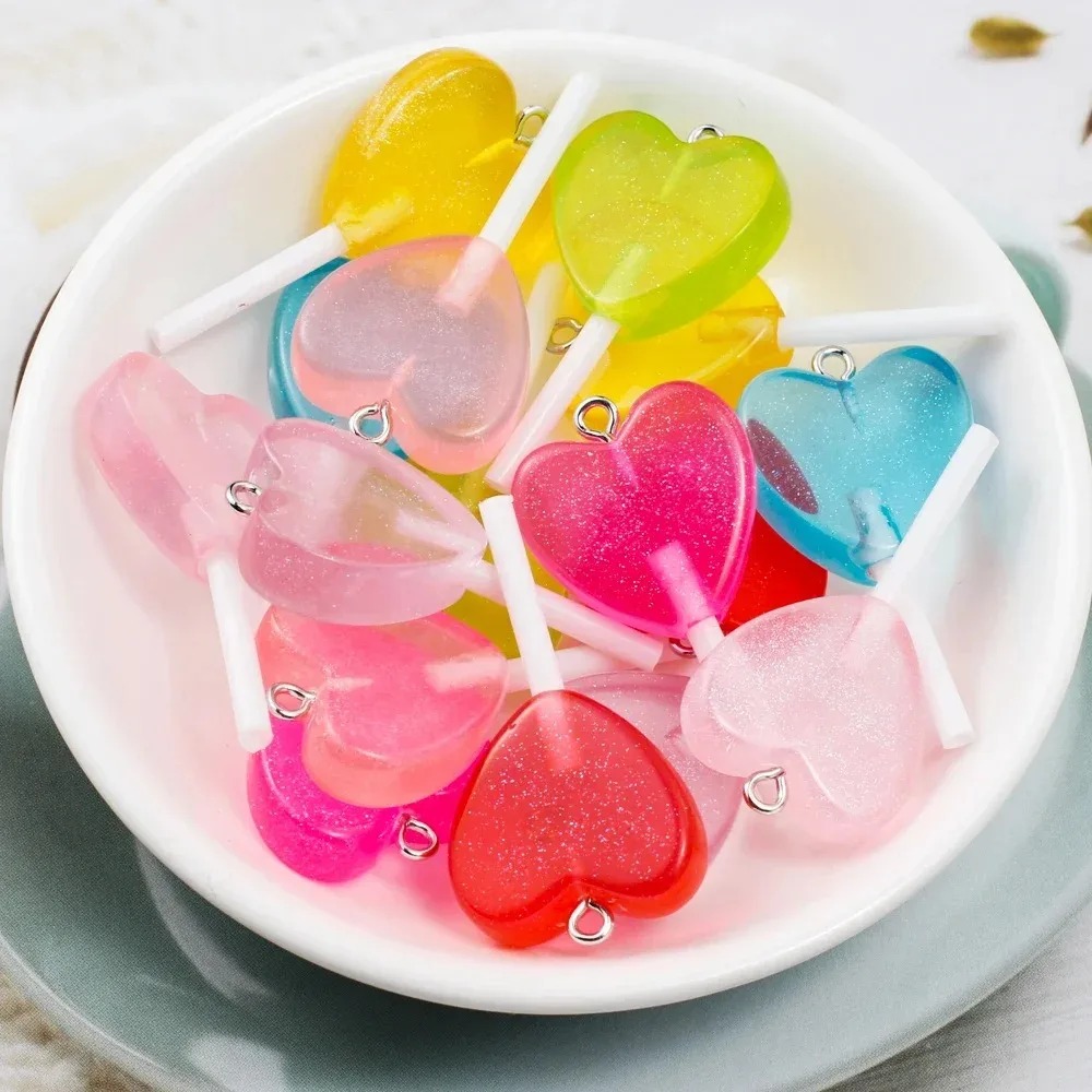 10Pcs Kawaii Sparkly Heart Lol - Resin Craft Projects review and price