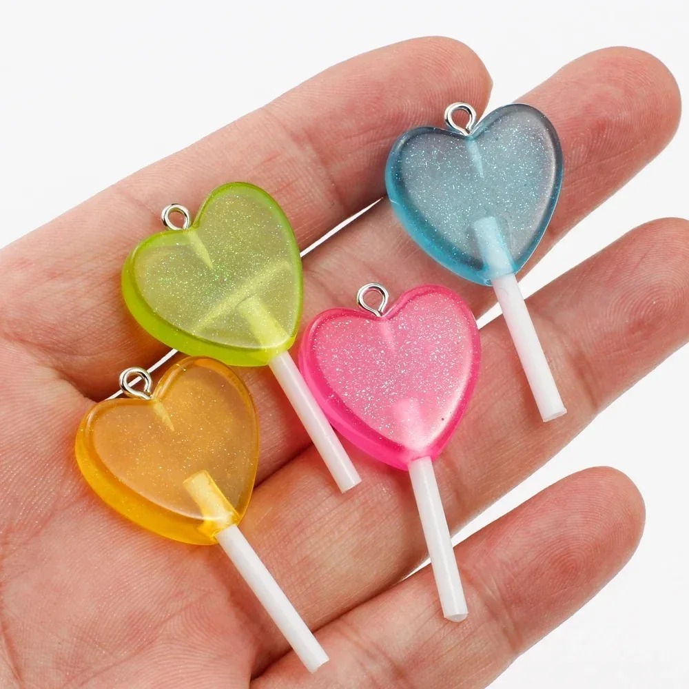 10Pcs Kawaii Sparkly Heart Lol - Resin Craft Projects review and price